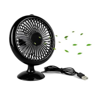 Imagem de Mini Ventilador de Mesa Redondo Portátil com Cabo USB – Silencioso, Leve, Compacto e Ideal para Escritório, Quarto e Viagens