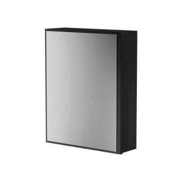 Imagem de Armário para Banheiro com Espelho Luxor Preto 34cm - Mercado das Prate