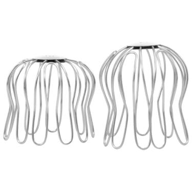 Imagem de 2 peças de proteções de folhas de calhas de 75 a 85 mm, proteção ajustável de folha de tubo descendente de aço inoxidável para garagem de tubo de chuva