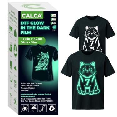 Imagem de CALCA Película de transferência DTF Specialty - 11,8 pol x 32,8 pés/30 cm x 10 m DTF que brilha no escuro rolo de filme luminoso, Cold Peel