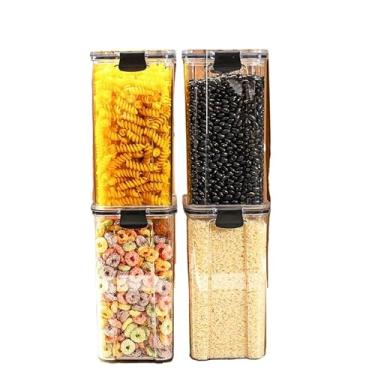 Imagem de Monte seu Kit Pote Hermético para Mantimentos de Cozinha Dispensa Armário Plástico(4 Potes - 1,5 Litros)