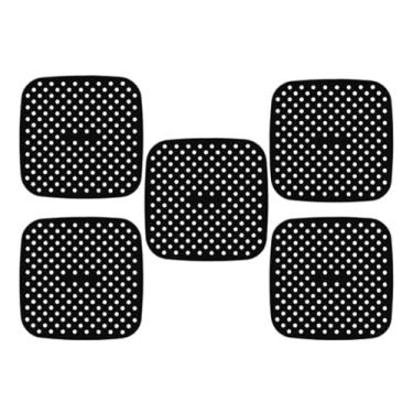 Imagem de kit 5 Protetores Quadrados Tapete Silicone Fogão Indução 19 cm Almofada Protetora Linha Premium M5 Armarinhos (Preto)