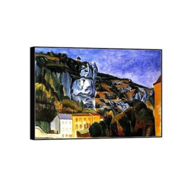 Imagem de BMZFYBS Arte de parede em tela reprodução de pintura famosa - imagens de moldura preta para sala de estar - penhascos - pôster e impressões 50 x 70 cm 20 x 27 pol