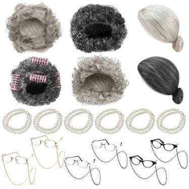 Imagem de Conjunto de fantasias Ceenna Old Lady Wig de Halloween para mulheres, 
