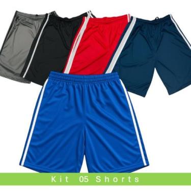 Imagem de Calção futebol Short Masculino kit 05 unidades Cores Sortidas. envio R