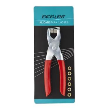 Imagem de Alicate Para Ilhós Com 100 Ilhóses Eda 6Nt Com Furador Acoplado Aço Carbono Aplicar Cintos Bolsas Jeans