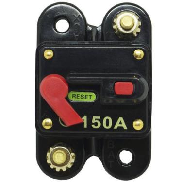 Imagem de Disjuntor Automotivo 150A Proteção Som Bateria Fusível Resetável Liga 
