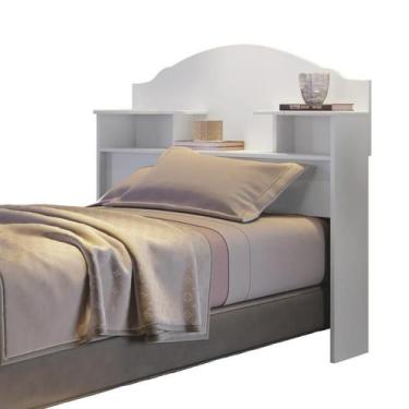 Imagem de Cabeceira Painel MDF Com Nichos e Prateleiras Para Cama Box Solteiro Q