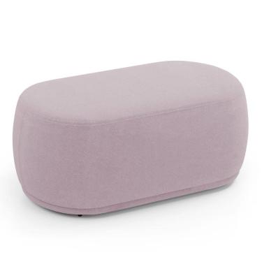 Imagem de Puff Decorativo Orgânico Living Molly 02 Lugares Bouclê Rosé - Abmaza