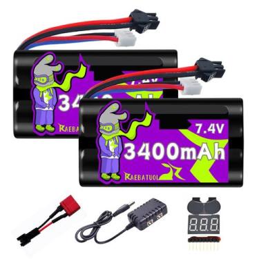 Imagem de Bateria de íon de lítio Raebatuol 3400mAh 7,4V para carros RACENT RC