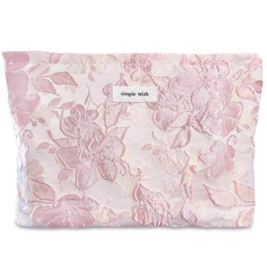 Imagem de Bolsa de maquiagem STARDW Aesthetic Floral para mulheres e meninas em 