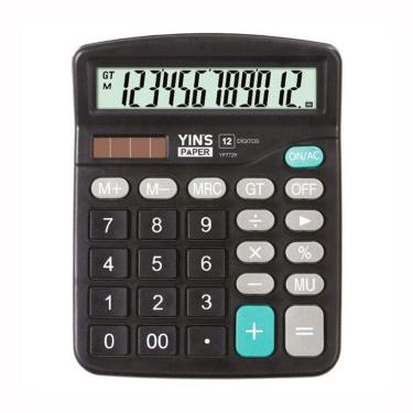 Imagem de Calculadora de mesa 12 dígitos Preta YP7729 - Yins