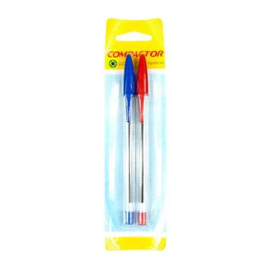 Imagem de Caneta Esferográfica Compactor Top 2000 1 Azul E 1 Vermelha Cartela