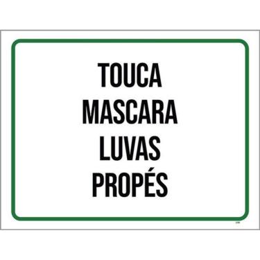 Imagem de Kit 5 Placas Sinalização - Touca Máscara Luvas Propés
