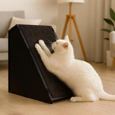 Imagem de Toca Rampa para Gatos Arranhador Casinha Preta Cama Playground Gato Di