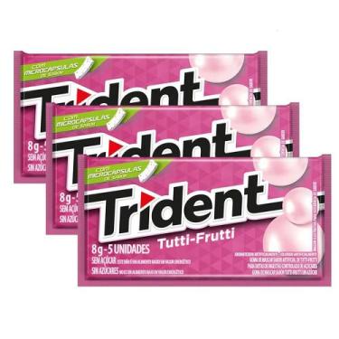 Imagem de Kit 3 Chiclete Trident Tutti Frutti 8g