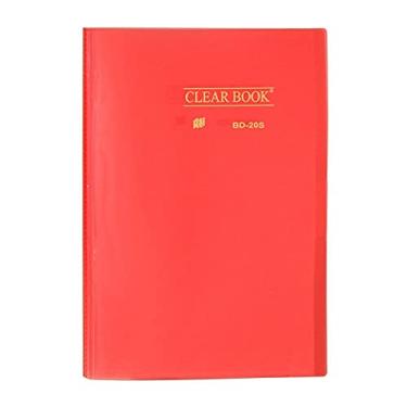 Imagem de Pasta Catálogo 20 sacos - Ofício - Polipropileno -Transparente - Clear Book VERMELHO