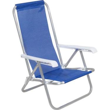 Imagem de Cadeira Lazy Reclinável 4 Posições em Alumínio Azul Bel, Único