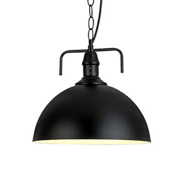 Imagem de Luminária pendente de ferro da fazenda luminária clássica preta luminária de suspensão industrial tradicional abajur vintage lustre de teto para corredor, sala de estar, cozinha, ilha, penda