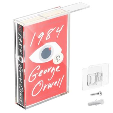 Imagem de Homakover Capa de exibição transparente para brochura, suporte de parede com moldura de bolso de acrílico para mercado de massa, armazenamento de livros de bolso colecionáveis, vitrine com proteção UV