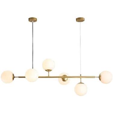 Imagem de Lustre de teto moderno lustre de vidro longo, luminária de teto com revestimento de latão durante a luz, lustre dourado moderno E27, iluminação de quarto de cozinha de jantar - ouro e vidro de fuligem