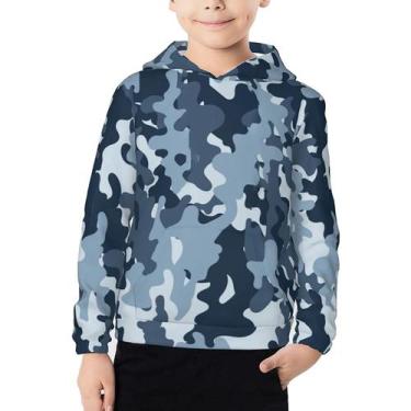 Imagem de Moletom NiuKom Camouflage Blue para meninos e meninas de 7 a 20 anos