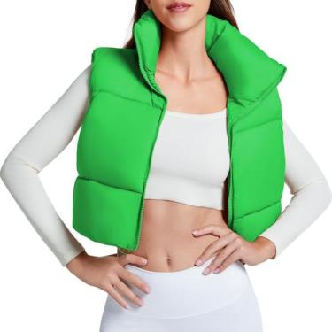 Imagem de Colete acolchoado Century Star Cropped Fashion feminino verde S