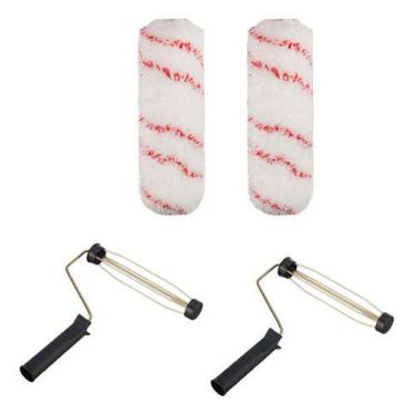 Imagem de Kit 2 Rolo Pintura Top Fibra Lã Sintética 2 Garfo 23cm P.a.g