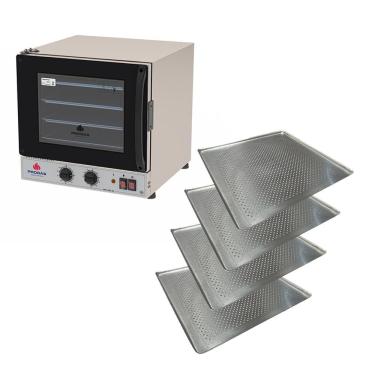 Imagem de Forno Turbo Prp-004 g2 220v Preto Progás + 4 Assadeiras Cimapi