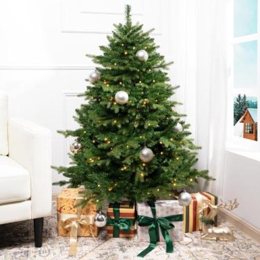 Imagem de Árvore de Natal Naomi Home Rustic de 1,4 m com 300 luzes quentes
