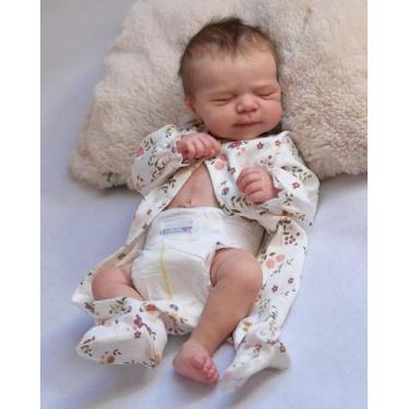 Imagem de Boneca Reborn Zero Pam Realistic Sleeping Girl 45 cm com cabelo