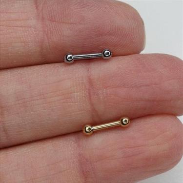 Imagem de MICROBELL RETO AÇO CIRÚRGICO MINI BOLINHAS - 1,2mm - no-brand, 8mm, Do