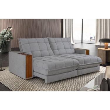 Imagem de Sofá Retrátil Berlim 1,80M 2 Lugares Molas Ensacadas TXR, Prata