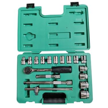 Imagem de Jogo de Soquetes Estriados 10 a 32mm Sata 1/2P 18 Peças
