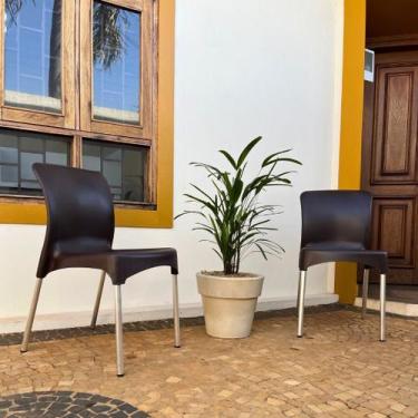 Imagem de Kit 2 Cadeiras de Plástico Metal Jardim Área Externa  - Injeplastec, M