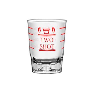 Imagem de 1 peça 59 g 2 recursos copos de shot copo medidor líquido copo pesado copo de vinho expresso shot vidro s medida incremental pesada 60 ml (1, vermelho)
