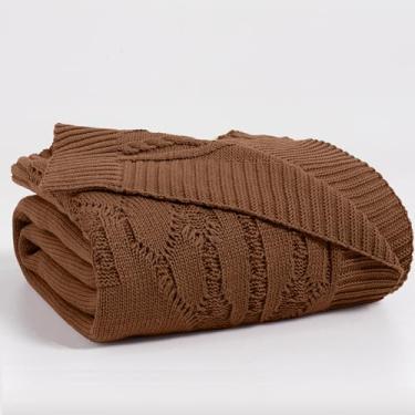 Imagem de Manta Peseira para Cama Queen Tricot Realeza Elegante (Marrom)