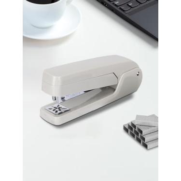 Imagem de Grampeador giratório de braço giratório de 360° - grampeador de mesa resistente com capacidade para 25 folhas com 1000 grampos para encadernação de livros (cinza)
