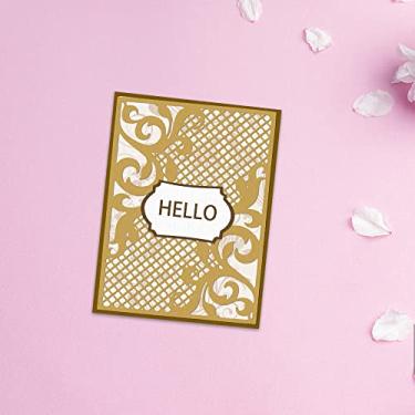 Imagem de Matrizes de corte de moldura de folhas de flores para confecção de cartões, moldura retangular, matriz quadriculada vazada, estêncil, modelo de gravação para artesanato, scrapbook, decoração de álbum