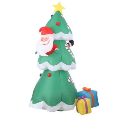 Imagem de Arvore Natal Inflavel Papai Noel Natalina Luz Led Presentes Enfeite Lo