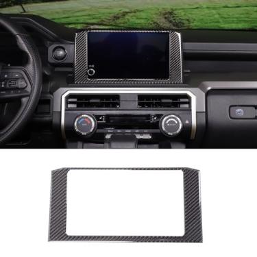 Imagem de Daeiclru Adesivo de cobertura de moldura de tela de navegação de carro compatível com Toyota Tacoma 2024 2025, console central GPS tela navegação painel acessórios acabamento moldura (preto)