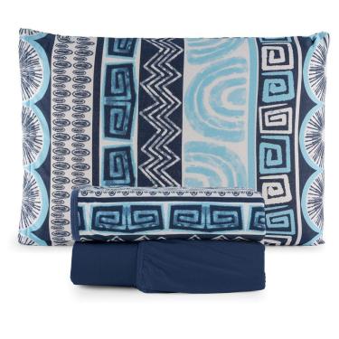 Imagem de Jogo De Cama Lençol Sonho Bom Solteiro Em Malha Algodão 3 Peças Marinho 100% Algodão