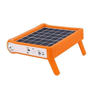 Imagem de Kit Lanterna Led Solar Recarregavel Power Bank Lampada Emergencia Extra Usb Luz Portatil 500ma 5v 1a Farol Camping