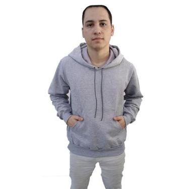Imagem de Blusa Moletom Canguru Capuz Cinza  Mescla Claro - River, G, Cinza Clar