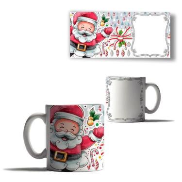Imagem de Caneca Porcelana Natal Sua foto Aqui Papai Noel Neve Arvore - Enjoy Sh