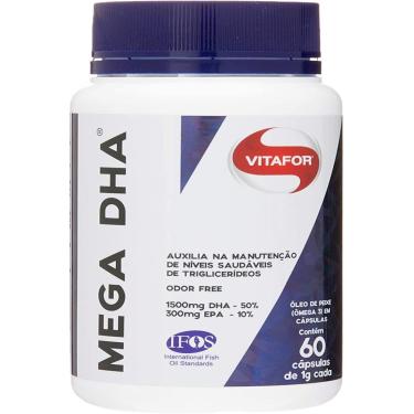 Imagem de Mega Dha Ômega 3 50%dha 10%epa 1g Vitafor 60 Cápsulas