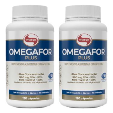 Imagem de Kit 2X: Omegafor Plus Ômega 3 1g Vitafor 120 Cápsulas