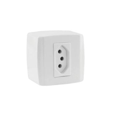 Imagem de Tomada Sobrepor Externa 10A 2P+T 250V Branco ilumi - TOMADASOB10ABR, B