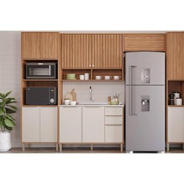 Imagem de Balcão De Cozinha P/ Cooktop Esplêndida 2 Portas 80cm Freijo/titanium - Mgm