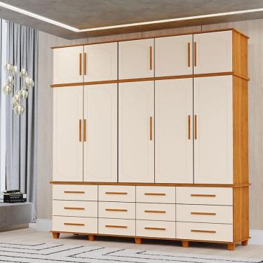 Imagem de Guarda Roupa Casal Berlim Ambiente Freijó Off White - Luapa Móveis